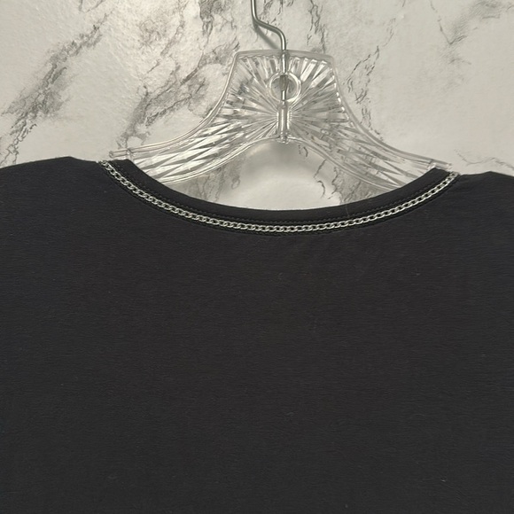 Colleen Lopez Women’s Black Short Sleeves V Neck Top Size L - Picture 8 of 9